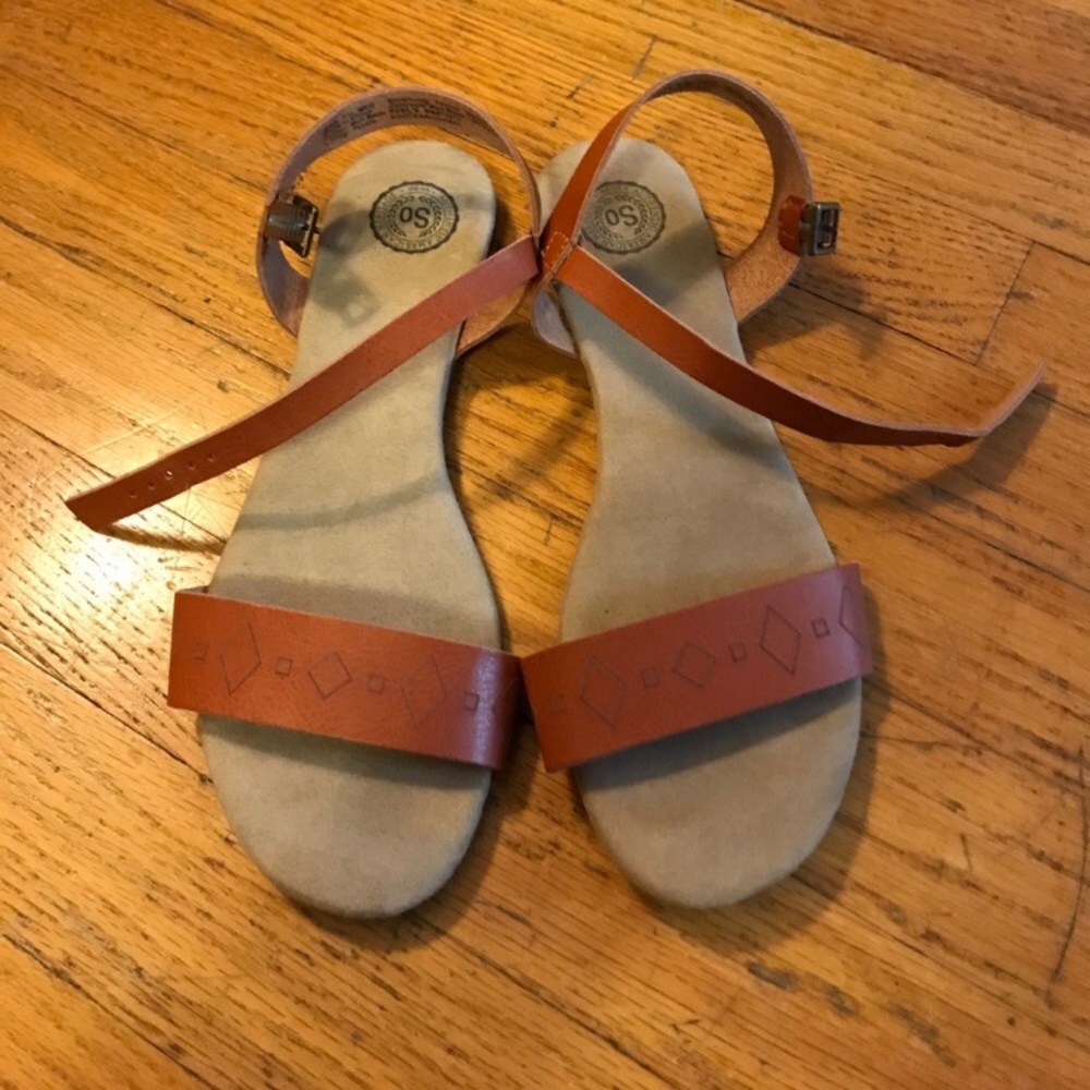 Brown strapy flat sandals